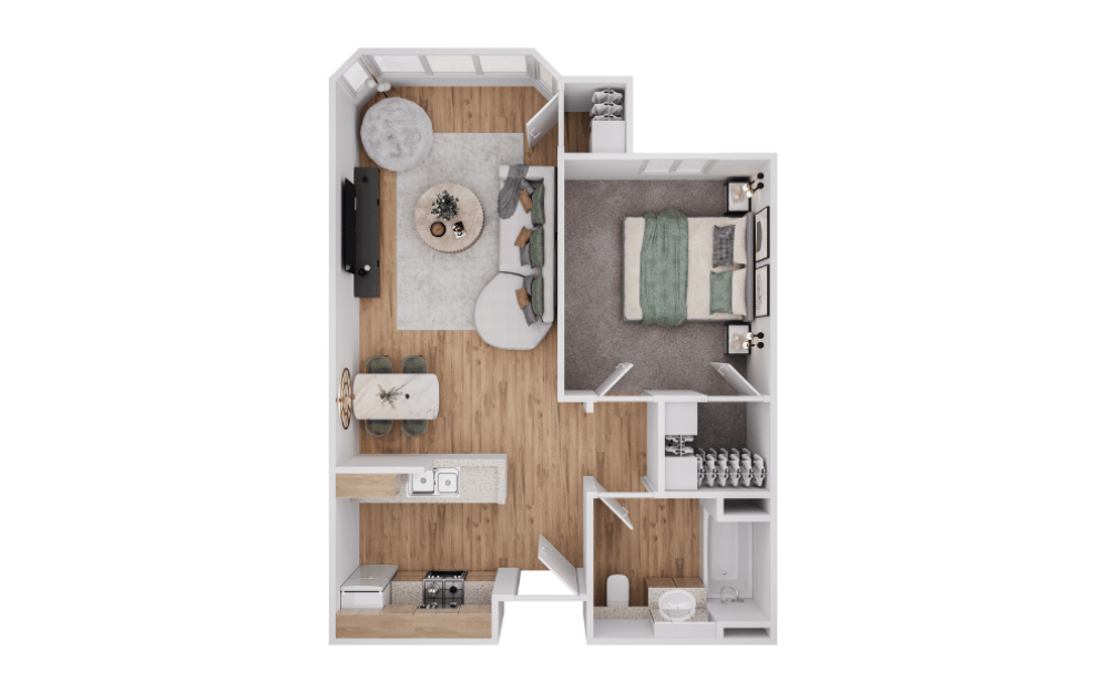 1BR, 1 BA - Floorplan